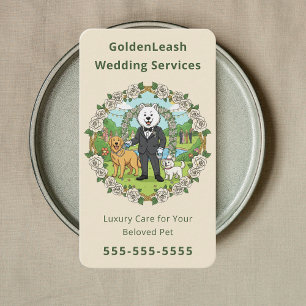 Cartão De Visita Acompanhante de Pet de Casamento de Luxo