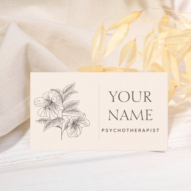 Cartão De Visita Aconselhador Familiar Psicoterapeuta Desenhou Azul (Criador carregado)