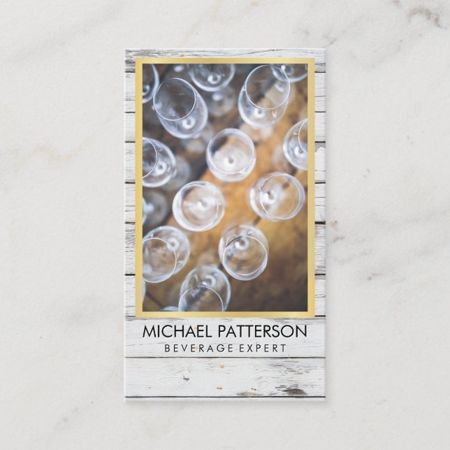 Cartão De Visita Acontecimentos / Madeira russa / Óculos de vinho (Frente)