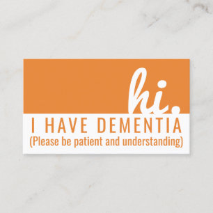 Cartão De Visita ad demência e paciência alzheimers pvc crachá