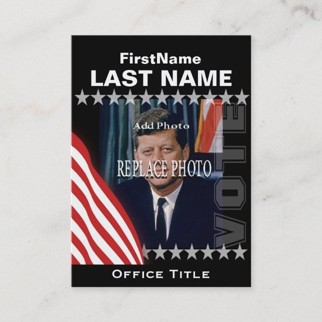 Cartão De Visita Add Photo Campaign Template Business Card (Frente)