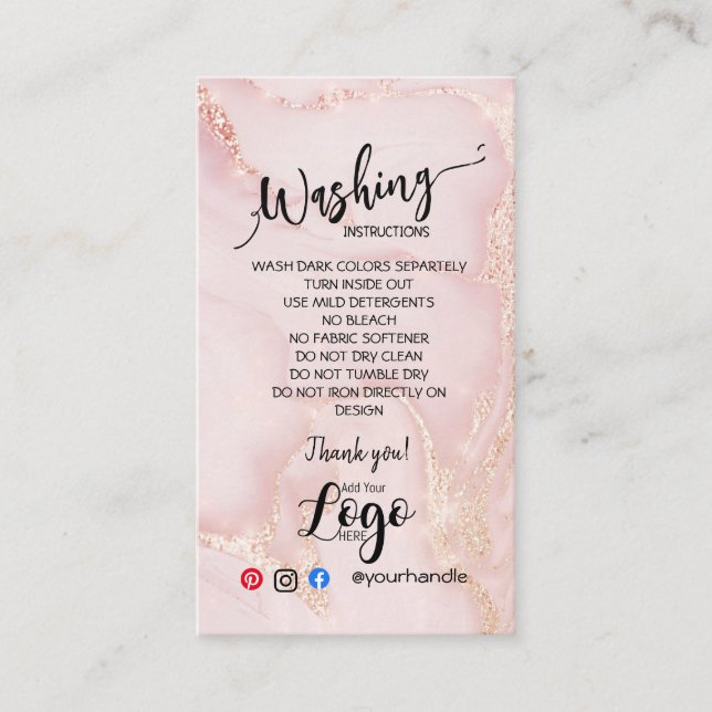 Cartão De Visita ADICIONAR AS PLACAS DE CUIDADOS DAS SUAS Instruçõe (Frente)