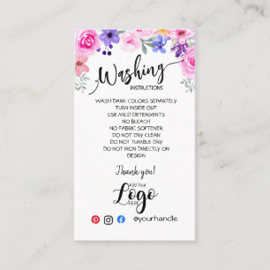 Cartão De Visita ADICIONAR AS PLACAS DE CUIDADOS DAS SUAS Instruçõe