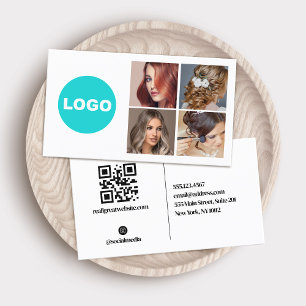 Cartão De Visita Adicionar foto de mídia social de logotipo persona