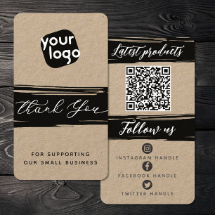 Cartão De Visita Adicionar logotipo e código QR Personalizado Moder