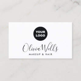 Cartão De Visita Adicionar logotipo Script de assinatura White Soci