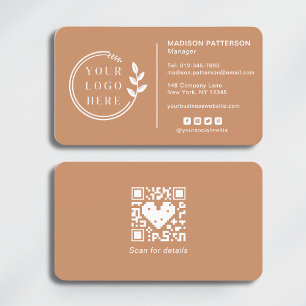 Cartão De Visita Adicionar seu logotipo Mídia social Código QR Corp