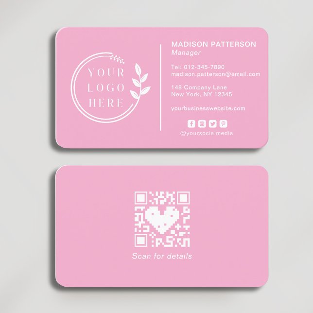 Cartão De Visita Adicionar seu logotipo Mídia social Código QR Corp (Criador carregado)