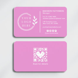 Cartão De Visita Adicionar seu logotipo Mídia social Código QR Corp