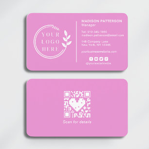 Cartão De Visita Adicionar seu logotipo Mídia social Código QR Corp