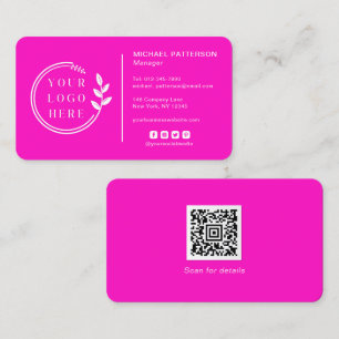 Cartão De Visita Adicionar seu logotipo Mídia social Código QR Corp