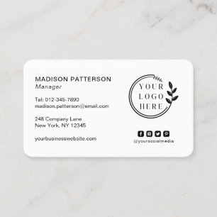 Cartão De Visita Adicionar seu logotipo Mídia social Código QR Corp