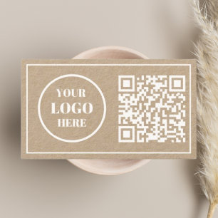 Cartão De Visita Adicionar seu QR ou logotipo l Script branco russo