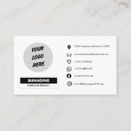 Cartão De Visita Adicione o logotipo da sua empresa, ícones persona