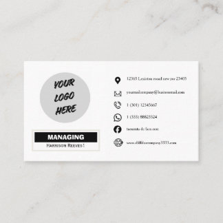 Cartão De Visita Adicione o logotipo da sua empresa, ícones persona