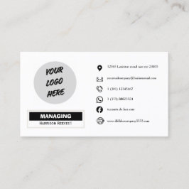 Cartão De Visita Adicione o logotipo da sua empresa, ícones persona