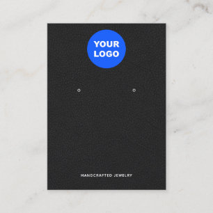 Cartão De Visita Adicione o logotipo, Preto, Leather Earration Disp