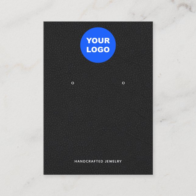 Cartão De Visita Adicione o logotipo, Preto, Leather Earration Disp (Frente)