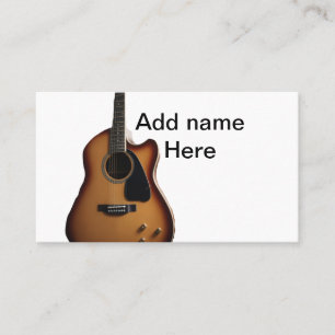 Cartão De Visita Adicione o nome do texto guitarra acústica castanh