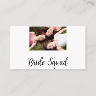 Cartão De Visita Adicione o seu nome de foto: bridesmaid squad brid