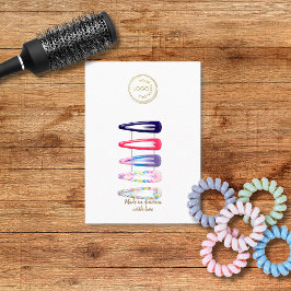 Cartão De Visita Adicione seu clipe de cabelo de logotipo Barrette