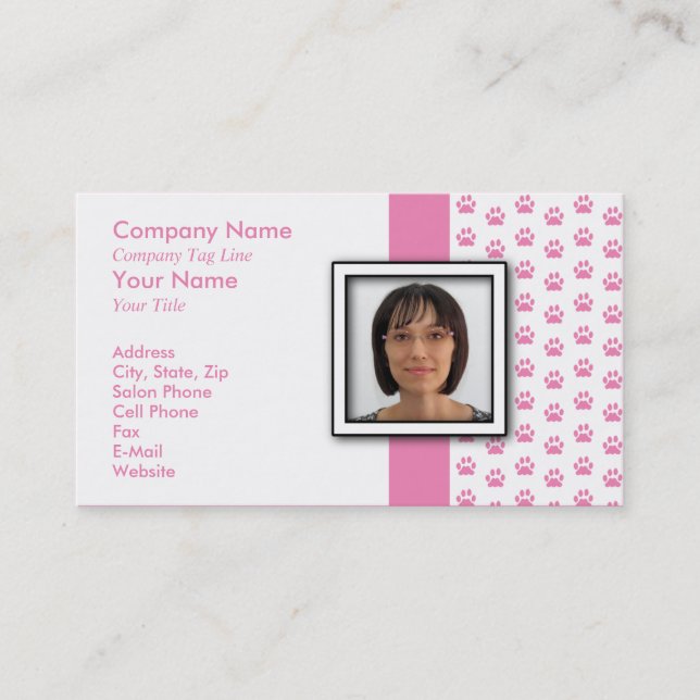 Cartão De Visita ADICIONE SEU impressão da pata da preparação do (Frente)