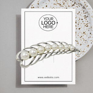 Cartão De Visita Adicione Seu Logotipo Acessórios para Cabelo Preto