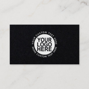 Cartão De Visita Adicione Seu Logotipo Moderno Preto e branco
