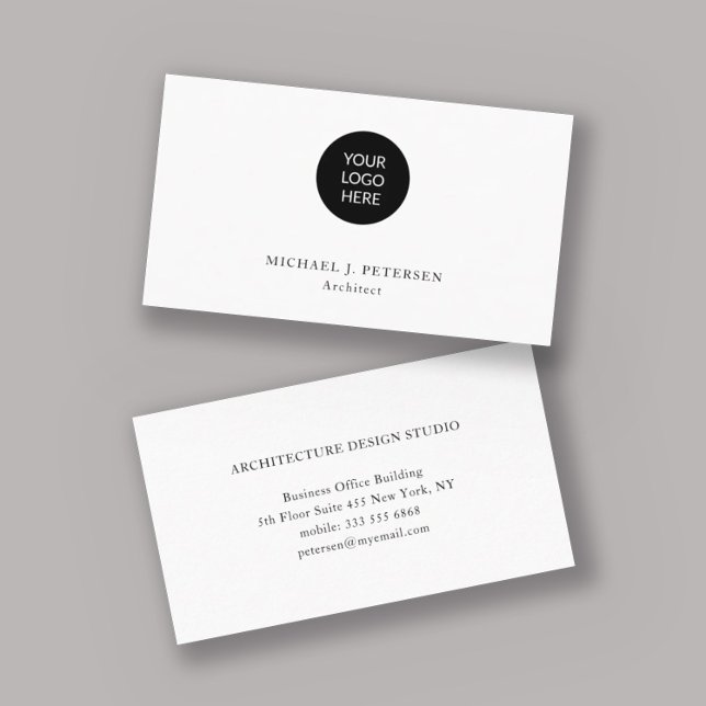 Cartão De Visita Adicione seu logotipo personalizado a um profissio (Criador carregado)