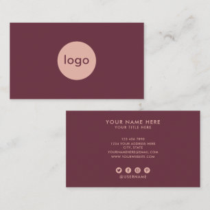Cartão De Visita Adicione Seu Logotipo Personalizado Burgundy Profi