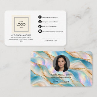 Cartão De Visita Adicione seu logotipo personalizado moderno elegan