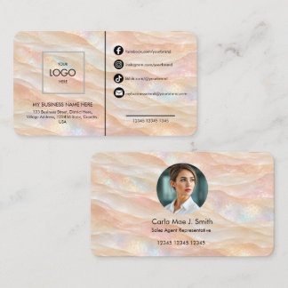 Cartão De Visita Adicione seu logotipo personalizado moderno opala 