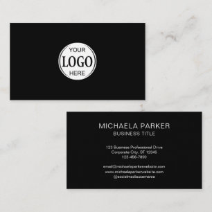 Cartão De Visita Adicione Seu Logotipo Personalizado Preto Profissi