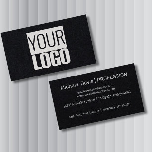 Cartão De Visita adicione seu logotipo - preto azabache