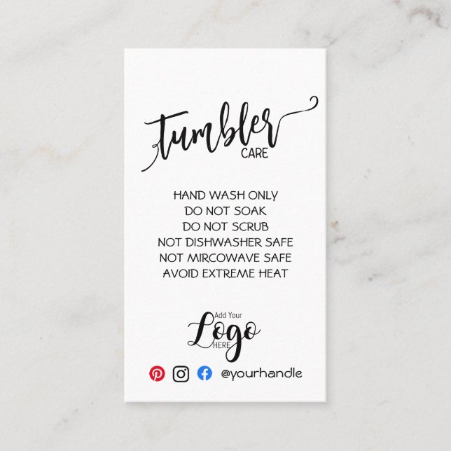 Cartão De Visita ADICIONE seu negócio de vinil de carinho de LOGO s (Frente)