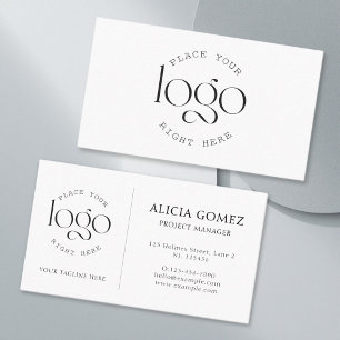 Cartão De Visita Adicione Seu Próprio Logotipo Genérico Branco Prof