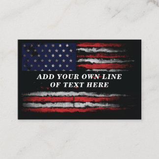 Cartão De Visita Adicione seu próprio texto na bandeira americana d