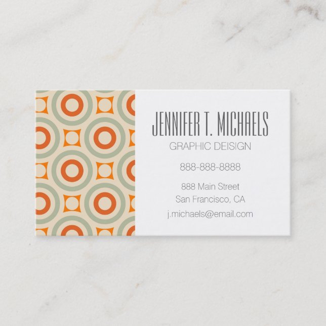Cartão De Visita Adicione seu teste padrão geométrico do círculo do (Frente)