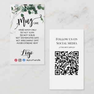 Cartão De Visita ADICIONE SUA caneca de LOGO CARE vinil business eu