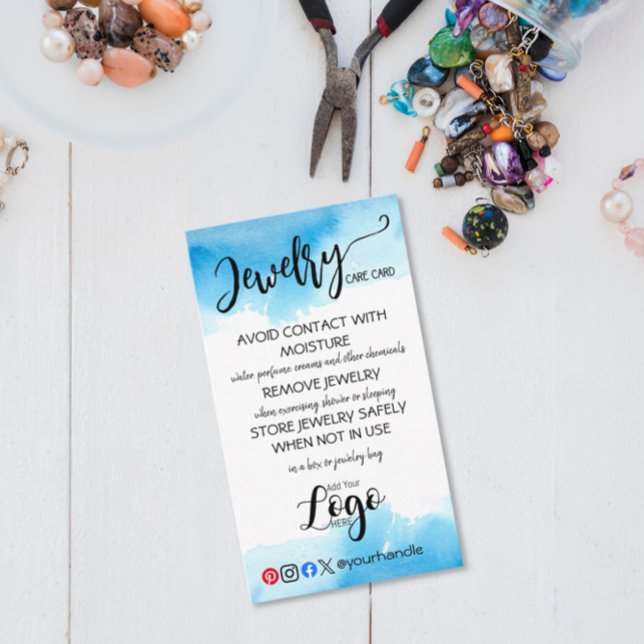 Cartão De Visita ADICIONE SUAS PLACAS DE CUIDADOS DE joias DE LOGOT (Criador carregado)