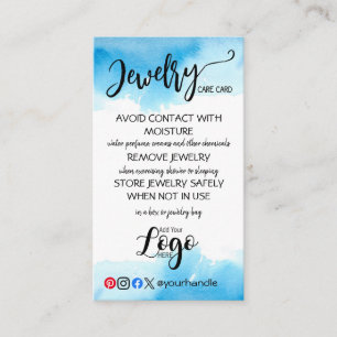 Cartão De Visita ADICIONE SUAS PLACAS DE CUIDADOS DE joias DE LOGOT