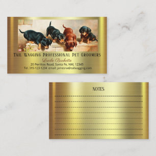 Cartão De Visita Adorável Dachshund Filhote Pet Cabelereiro Chic Ou