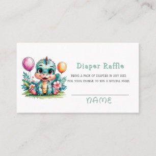 Cartão De Visita Adorável Fralda Dinossauro Raffle