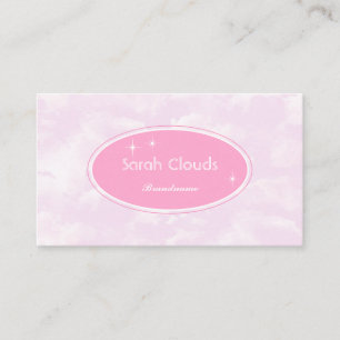 Cartão De Visita Adorável Pastel Bebê Pink Sky Nuvens Estrelas Na