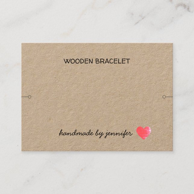 Cartão De Visita Adoro Coração Feita à Mão Pelo Nome Bracelet Holde (Frente)