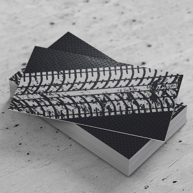 Cartão De Visita Adventure Tire Tracks Grunge Dark Metal (Criador carregado)