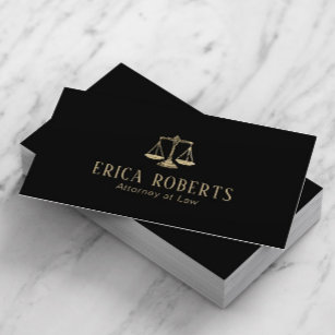 Cartão De Visita Advogado-Advogado-Advogado Negro e Dourado