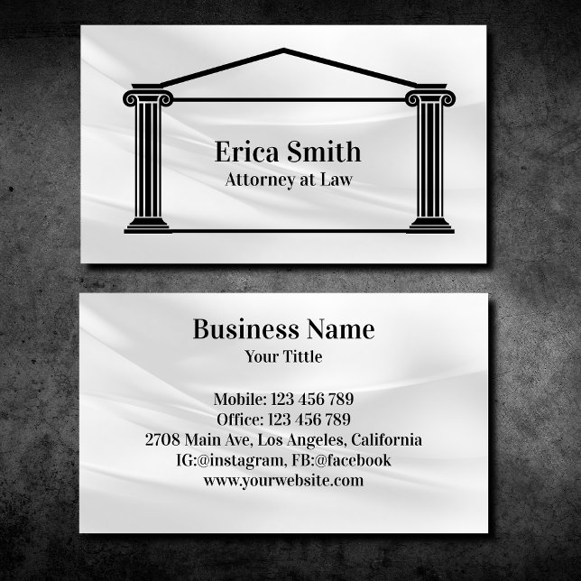 Cartão De Visita Advogado-Advogado-Profissional de Direito de Trás  (Criador carregado)