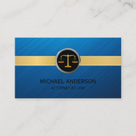 Cartão De Visita Advogado Azul-Advogado do Marinho de Greve Dourada