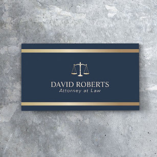 Cartão De Visita Advogado Azul-Advogado do Marinho de Greve Dourada